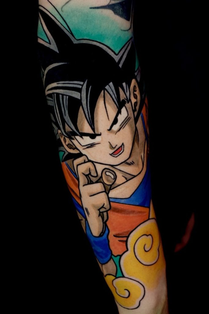 anime tetovaža u Beogradu, Goku strip u boji